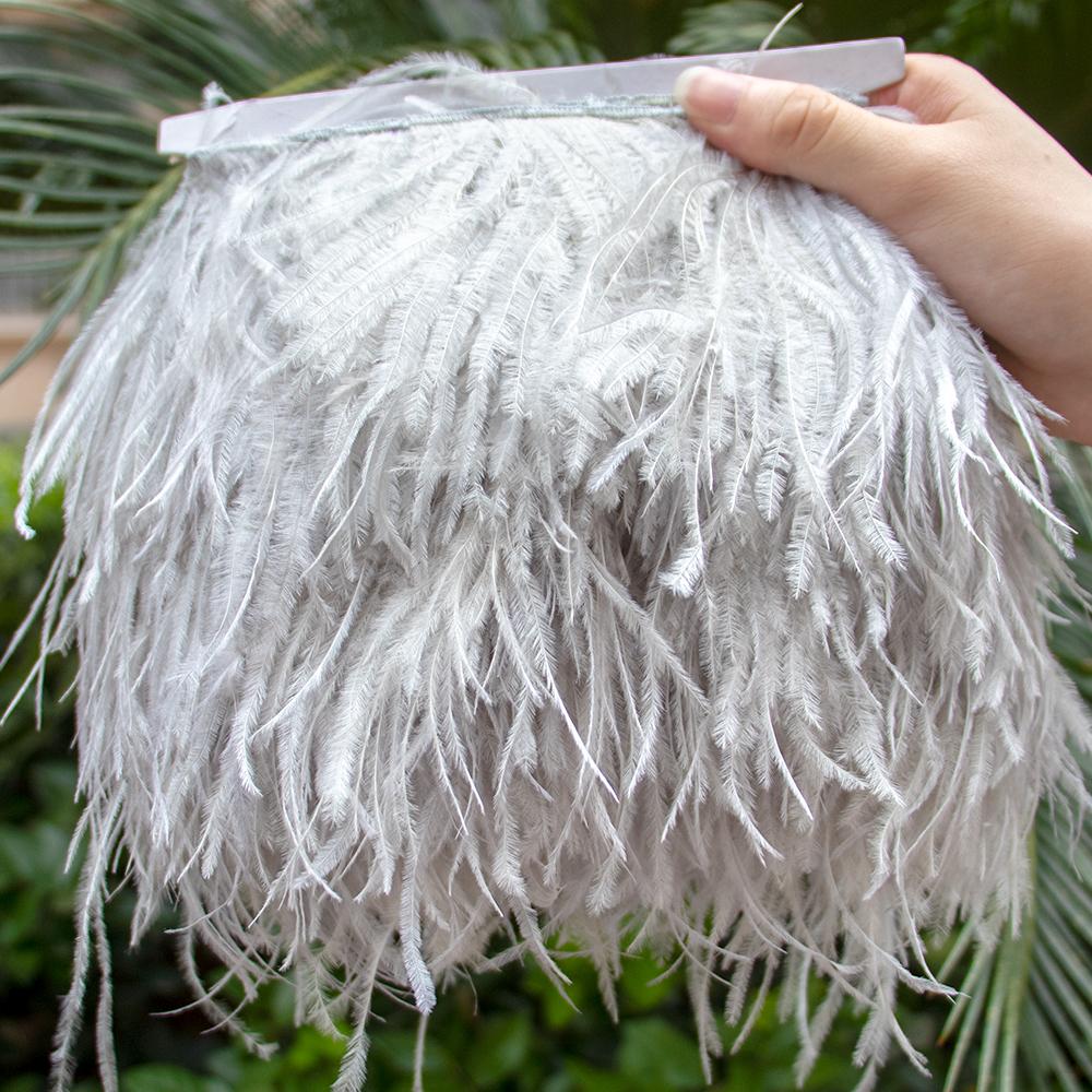 Feather1Meter Отделка из страусиных перьев 10-15/15-18/18-22 см Перья Бахрома Лента для Домашней Вечеринки Платья Шитья Свадебного Украшения Высокое Качество