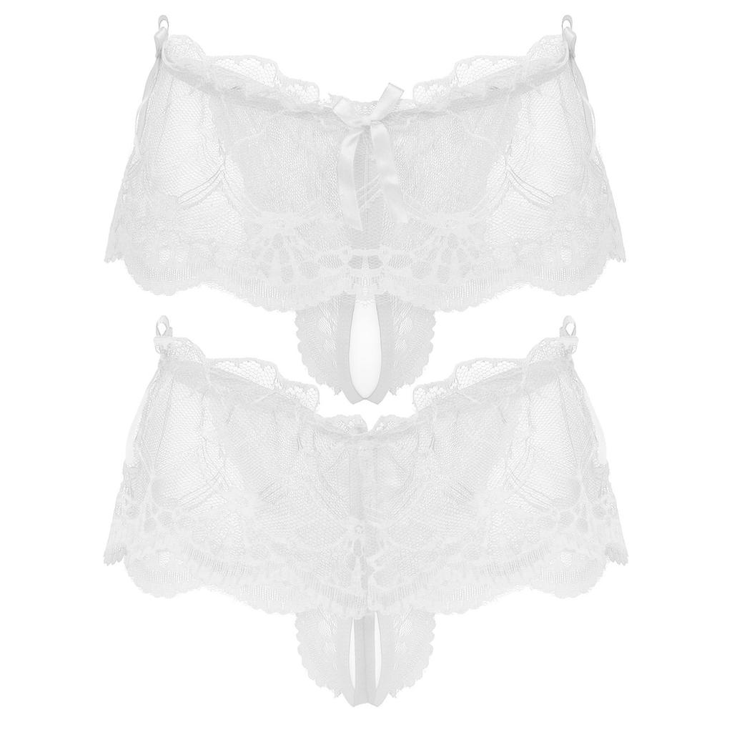 Мужские сетчатые прозрачные кружевные юбки, стринги-стринги, трусы с Т-образной спинкой и бантом, нижнее белье