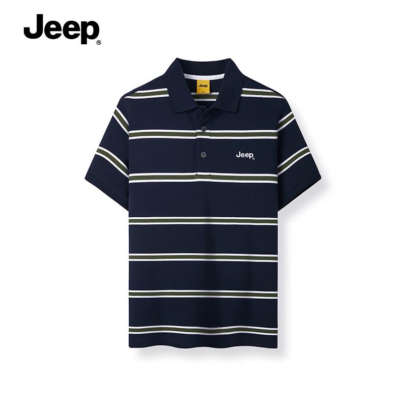 Jeep Мужская летняя повседневная полосатая футболка-поло