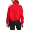 adidas Оригинальный трилистник полосатый принт воротник стойка пуловер свитшот женские топы красный IA3931