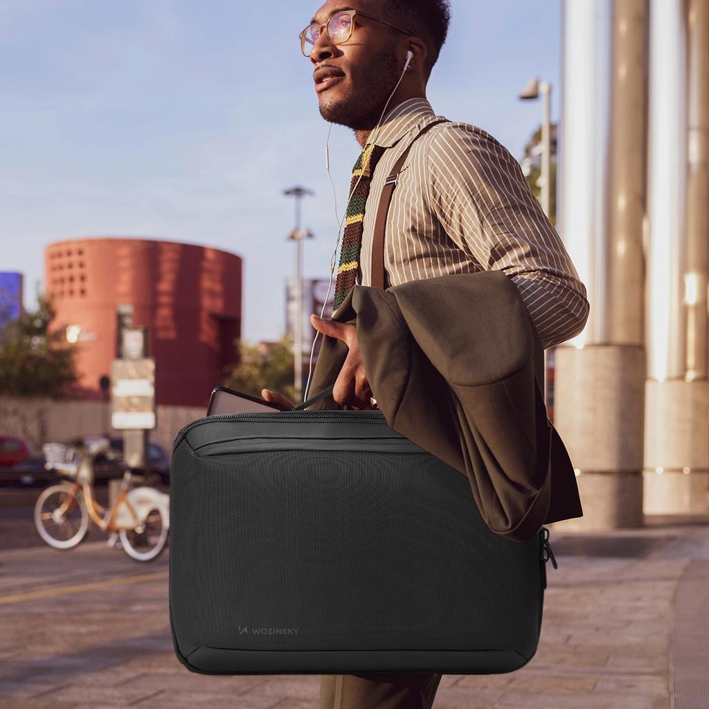 Plecak/Torba Wozinsky Premium Na Laptopa 15,6'' Z Paskiem - Czarny