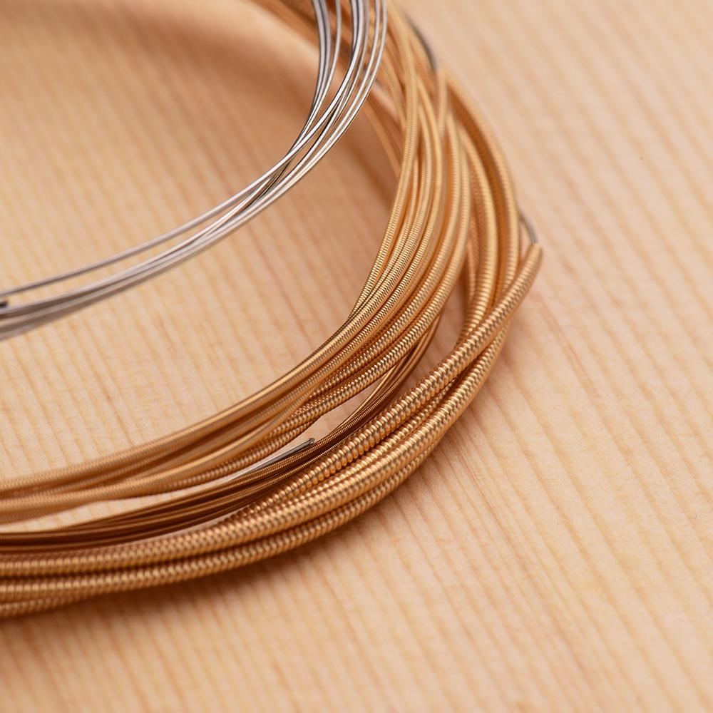 Acoustic Folk Guitar Strings Steel Golden-Copper Winding Light-Coated Anti-Rust 6pcsCelsiusset