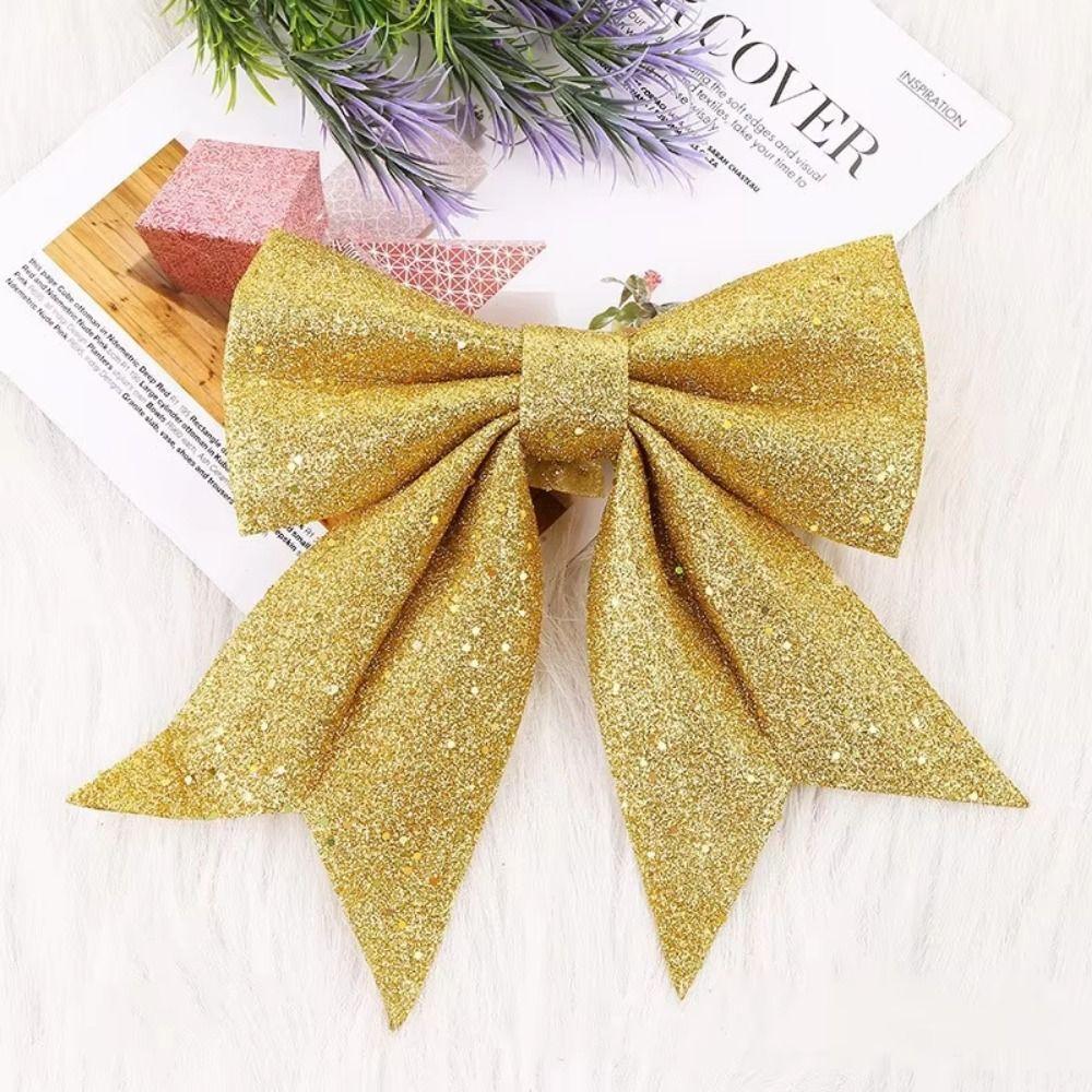 2Pcs 3D Bow Christmas Decorations Creative Christmas Bow Decorations  Xmas Party Supplies