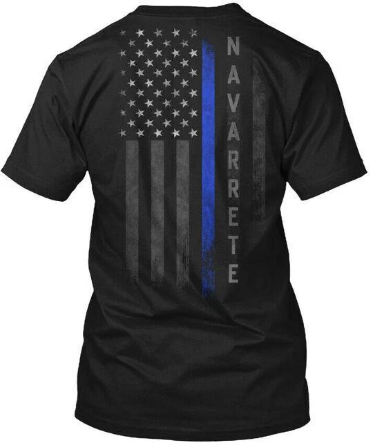 Navarrete Family Thin Blue Line Flag T-Shirt Made In the USA Size S To 5XL