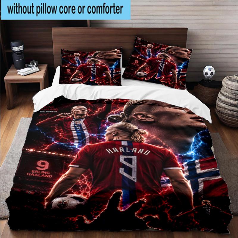 3PCS Erling Haa-land's Electric Moment Bedding Set,Including 1pc Duvet Cover And 2pcs Pillowcases Perfect for Bedroom, Dormitory, Fan Christmas gift
