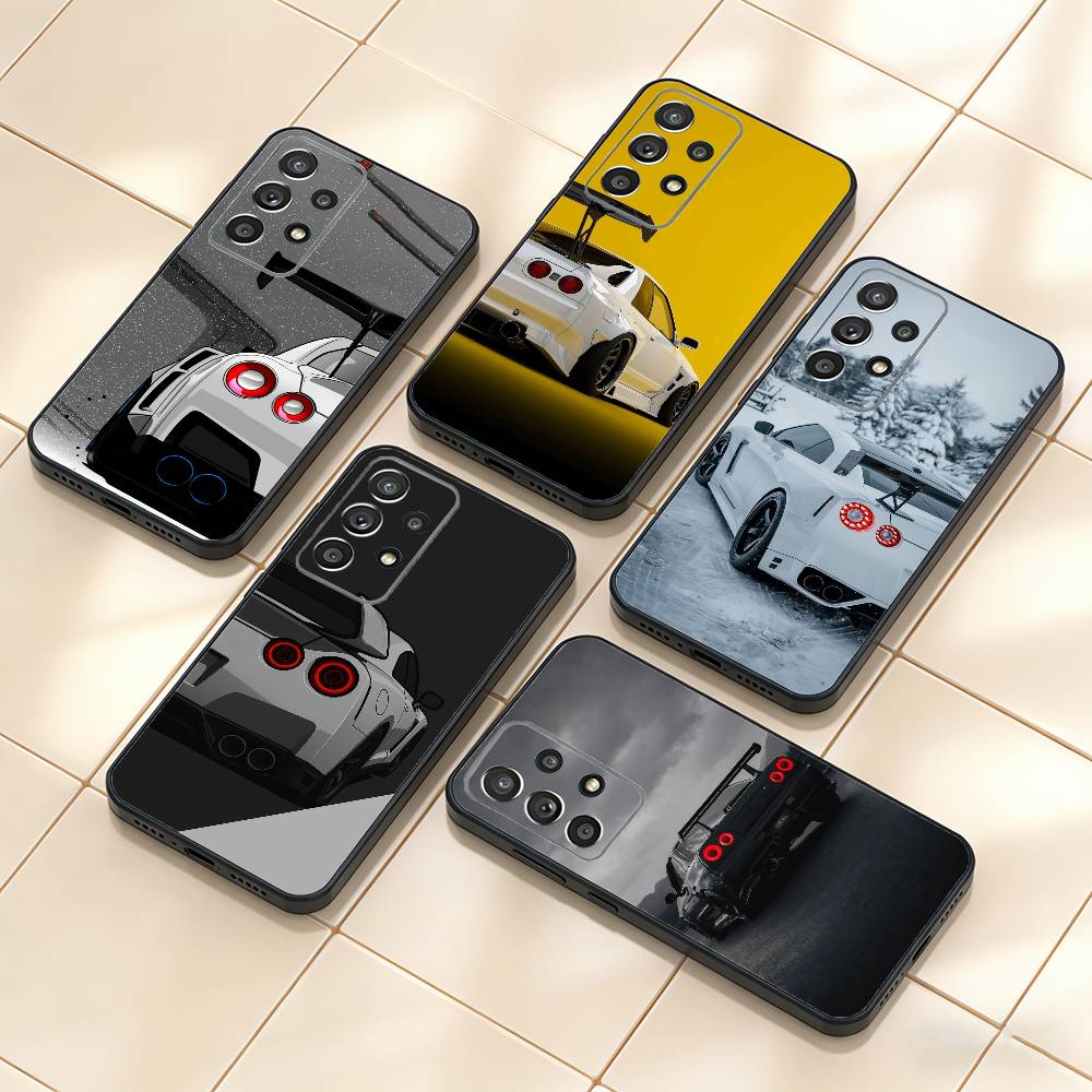 Автомобильный JDM R35 Чехол для телефона для Samsung S25, S24, S21, S22, S23, S30, Ultra, S20, Plus, Fe, Note, 10, 9, 5G Черная крышка