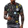 New Fashion 3D Mathematical Formula Graphic T Shirts Trend Men Casual Street Retro Style Printed O-neck Short Sleeve Tees