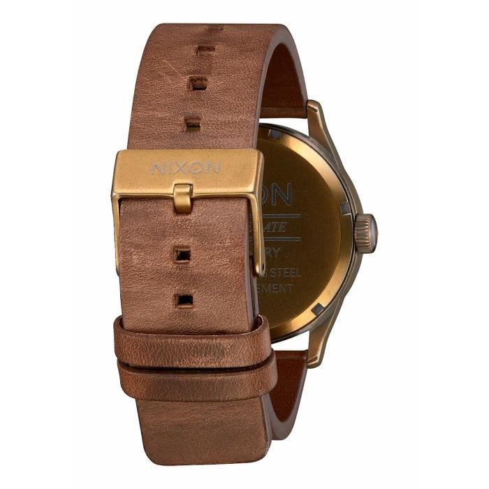 Montre en cuir - Nixon - Sentry - Cadran détaillé - Acier inoxydable - Étanchéité 100m