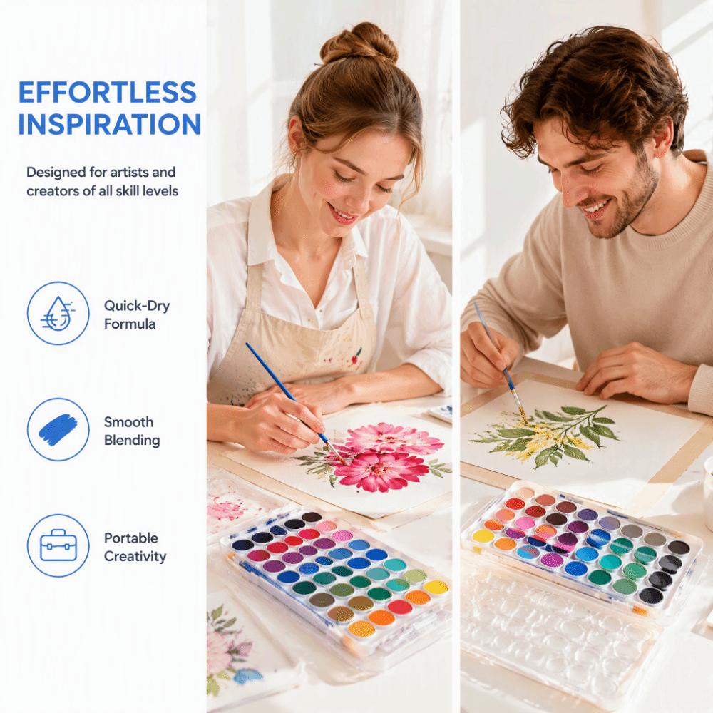 36 Colors Watercolour Paint Set Detachable Box Watercolor Paint Cakes Watercolour Cake  For Kids