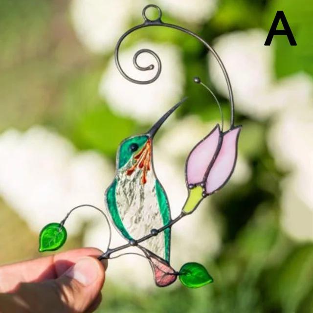 1 Pack Metal Color Metal Craft 2023 Garden Window Balcony Hummingbird Yard Home Wall Hanging Bird Ornament Door Trim