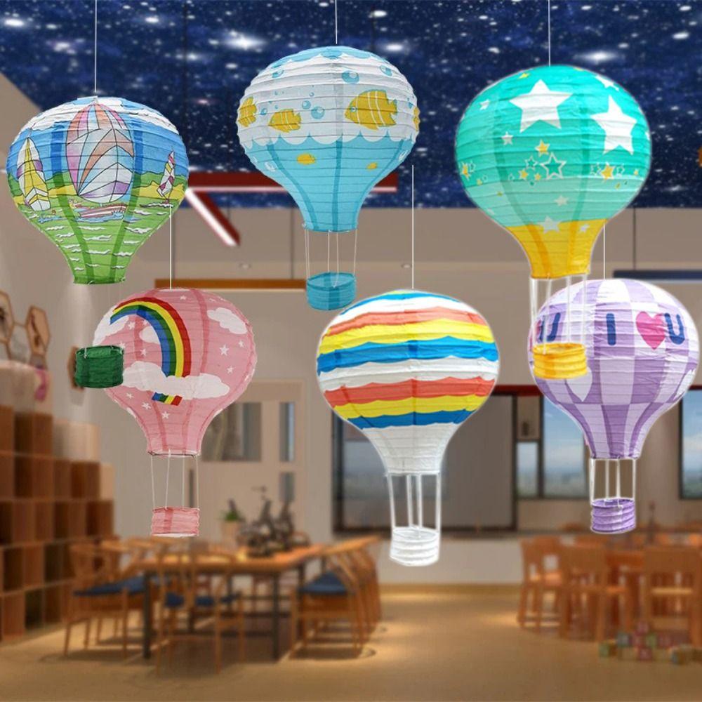 Handmade Paper Lantern DIY Festival Lantern Folding Paper Lantern Air Balloon Lantern  for Party