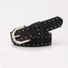Luxury Design Punk Rivet Belt Casual Pin Buckle Waistband Retro Suede Leather Belt  Women Fashion
