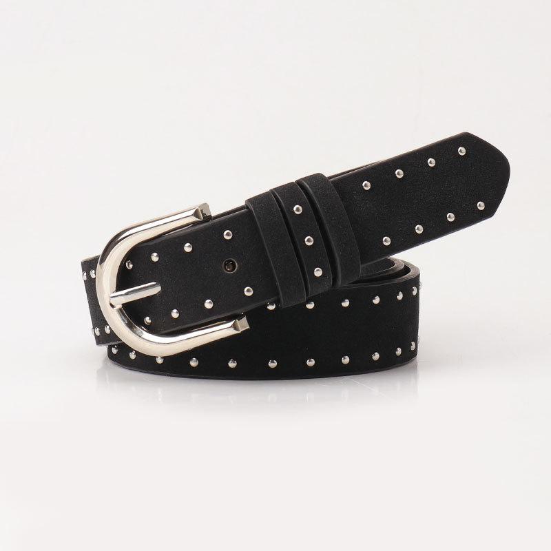 Suede Belt Women'S Pressure Beads Western Style Women'S Belt Personalized Simple Pin Buckle Belt