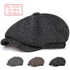 Classic Retro Design Herringbone Wool Caps Men and Women Flat Berets Hat Snapback Cap Autumn and Winter United Kingdom Painter Newsboy Hats