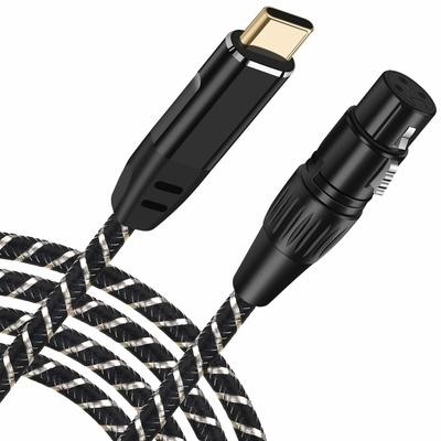 Микрофон USB C, 3-метровый кабель USB C - XLR для записи, 93 дБ, малошумный, сбалансированный XLR-микрофон для записи, конденсаторный AV-динамик и другие устройства для записи
