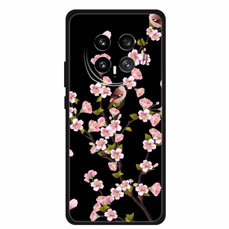 Чехол для телефона Honor Magic8 5G, мягкий ТПУ, черная силиконовая крышка для Honor Magic 8 2025, чехол Coque, мультяшные цветы, защитный Funda