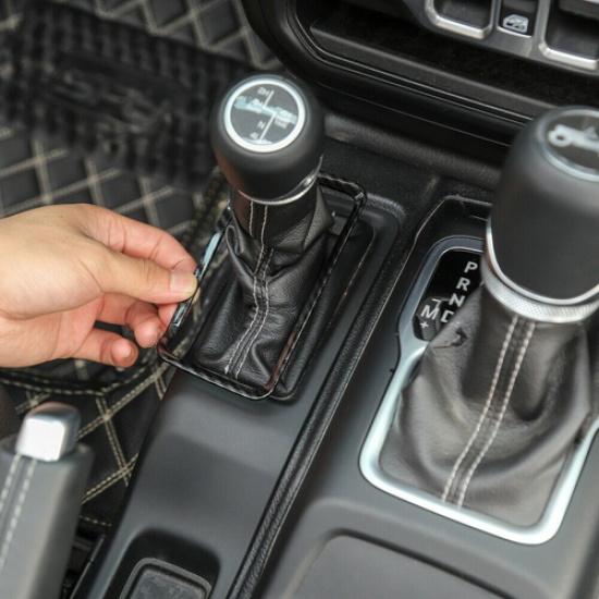 Carbon Fiber 4WD Drive Gear Shift Cover Trim Frame For Jeep Wrangler JL JT 2018+