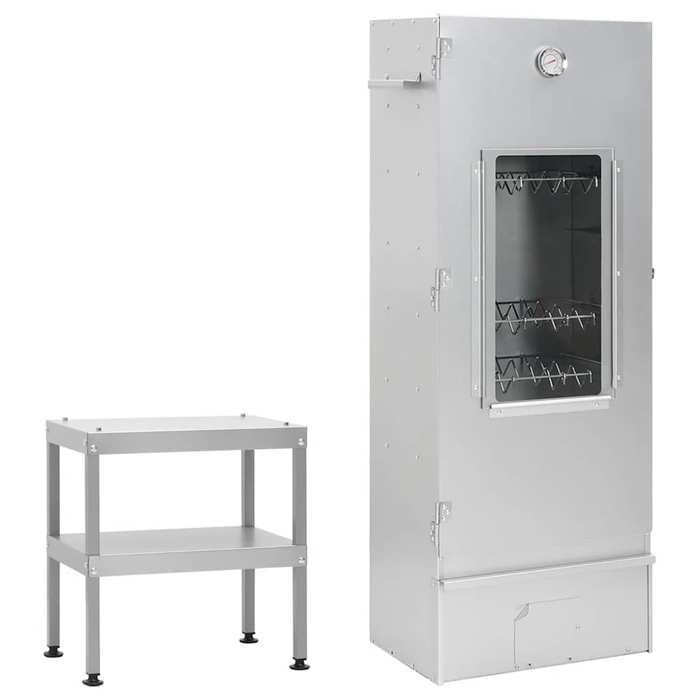 VidaXL Barbecue Smoker Oven with Table Galvanized Steel 3187615