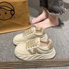 Korean Version of the Popular Little White Shoes Women's Summer 2025 New Thick-soled Lace-ups Ins Trendy Sports and Leisure Versatile Board Shoes