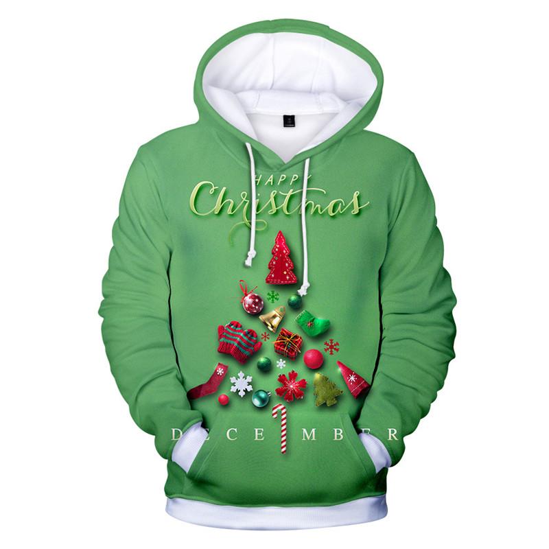 New In Hoodies & Sweatshirts Santa Claus Hoodies For Men New Year Gift Christmas Snowman Print Sweatshirts Top Oversized Clothes