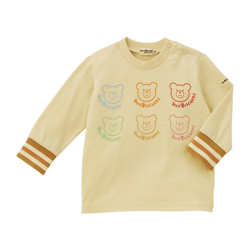 MIKI HOUSE HOT BISCUITS Long Sleeve T-Shirt, Boys and Girls, Baby, Children's Clothing, Ivory, 100cm, 73-5201-680