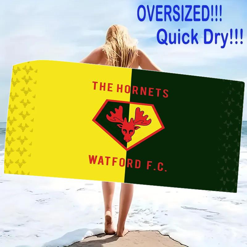 Watford Print Beach Towel, Large Soft Quick Dry Towel for Beach Camping Swimming