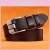 Classic Twolayer Leather Belt For Men With Geometric Design And Alloy Buckle