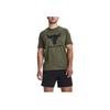 Under Armour Project Rock Logo Print Training T-Shirt Men Tops Green 1380520-390