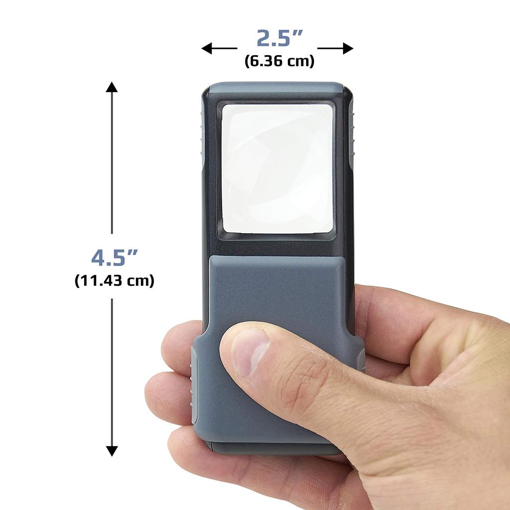 Mini Bright LED Handheld Sliding 5x Magnification Magnifier, Type, (PO-55)