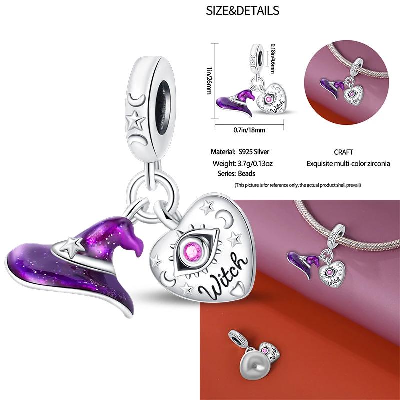 Новый Медный Хэллоуин Ведьма Скелет Летучая мышь Шарм Цепь Из Бусин Подходит Оригинальный Браслет DIY Женские Украшения