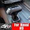 For Haval H9 2017-2022 Car Gear Shift Collars Cover Leather Head Knob Grip Covers Case Accessories Car-styling Decoration