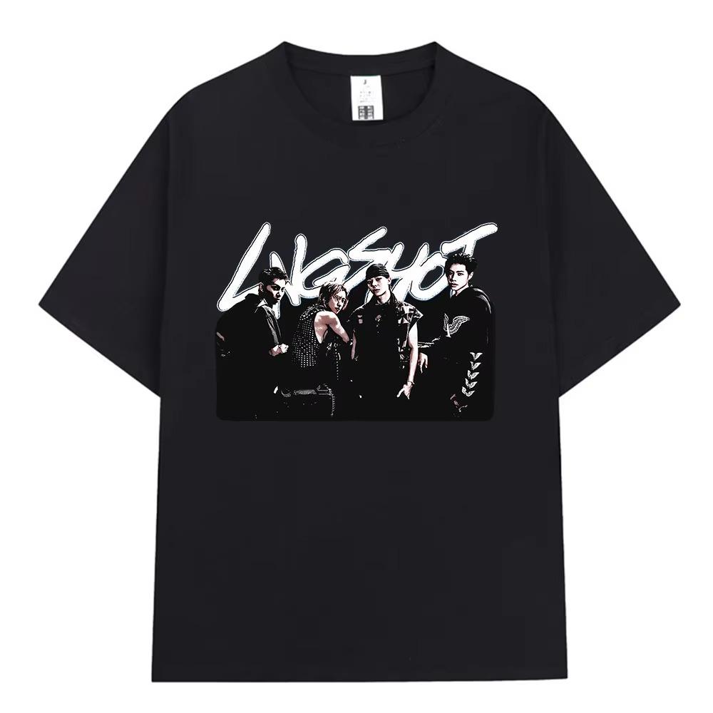 Korean Kpop Hip-hop Group Lngshot T-shirt Men's and Women's Fashion Casual Short-sleeved T-shirt Streetwear