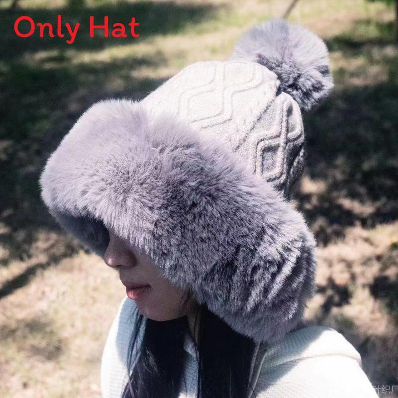 Traditional Style Knitted Hat For Women With Ear Protection And Neck Guard For Winter Cold Weather