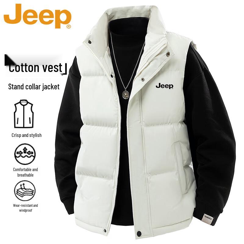 JEEP Men's Autumn/Winter Warm Windproof Stand-Collar Vest