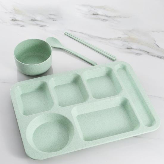 1 Set Individual Grid Stackable Food Plate Plastic Practical Food-grade Food Tray