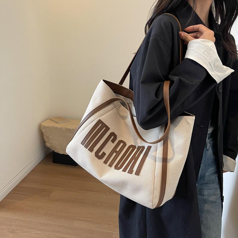 Сумка-тоут для отдыха и поездок на работу, женская, большой вместимости, новинка 2024 года, универсальная сумка через плечо, сумка для студентов колледжа