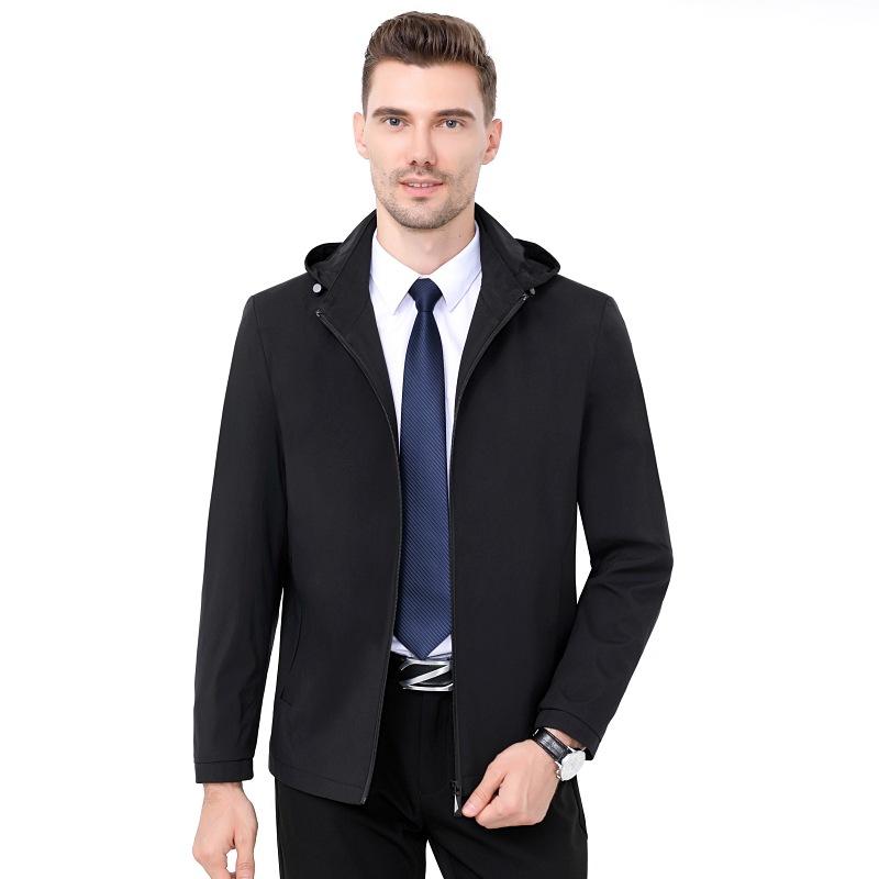 Куртки для мужчин среднего возраста, тонкие худи в стиле business casual для весны и осени, универсальные куртки из тутового шелка для пап среднего и пожилого возраста