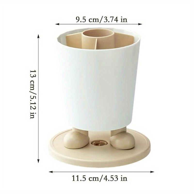 1Pc Creative Two-foot Standing Design Pen Holder - Desk Organizer, ABS Material, 360° Rotating Base - Ideal for Home Office, Classroom