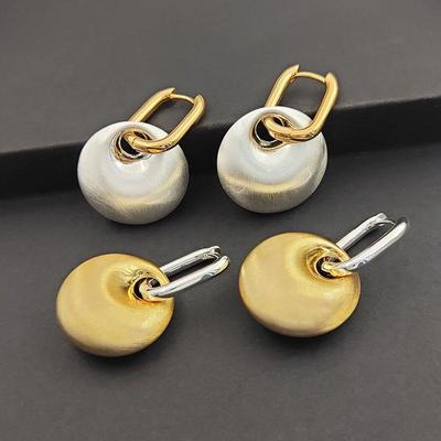 Геометрические металлические матовые серьги-подвески: Ретро стиль Гонконга с универсальными вариантами ношения