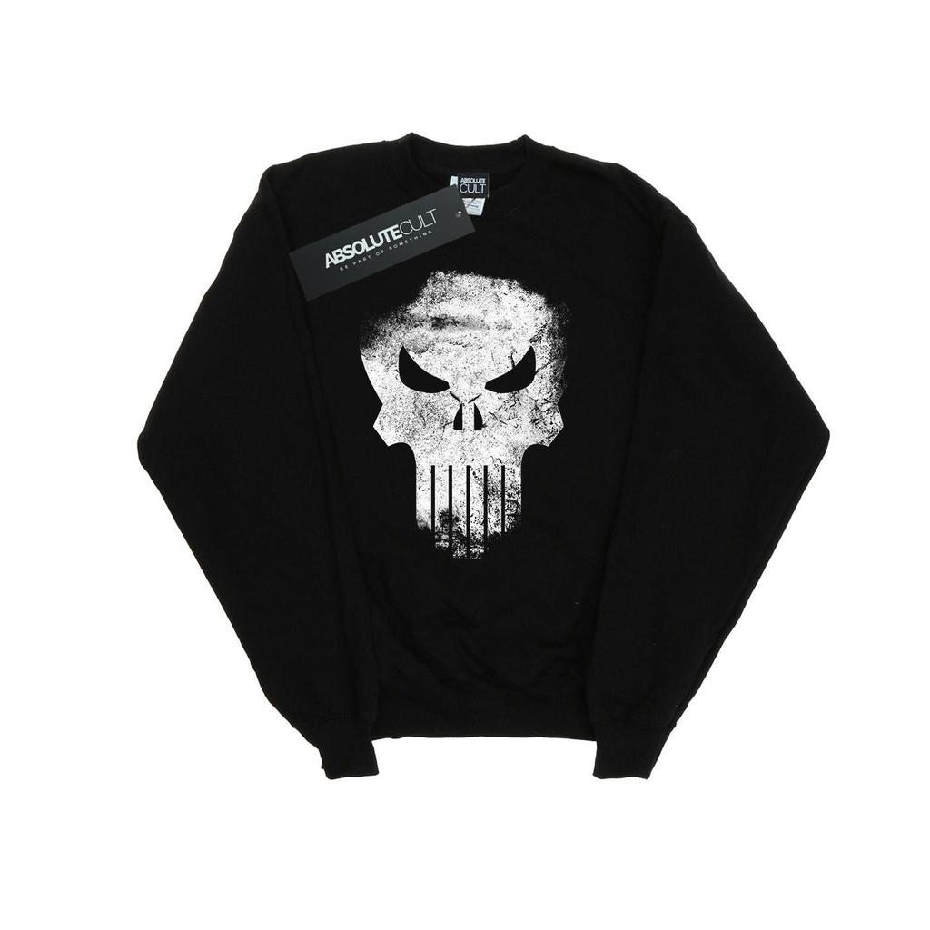 Marvel Mens The Punisher Distrressed Skull Sweatshirt