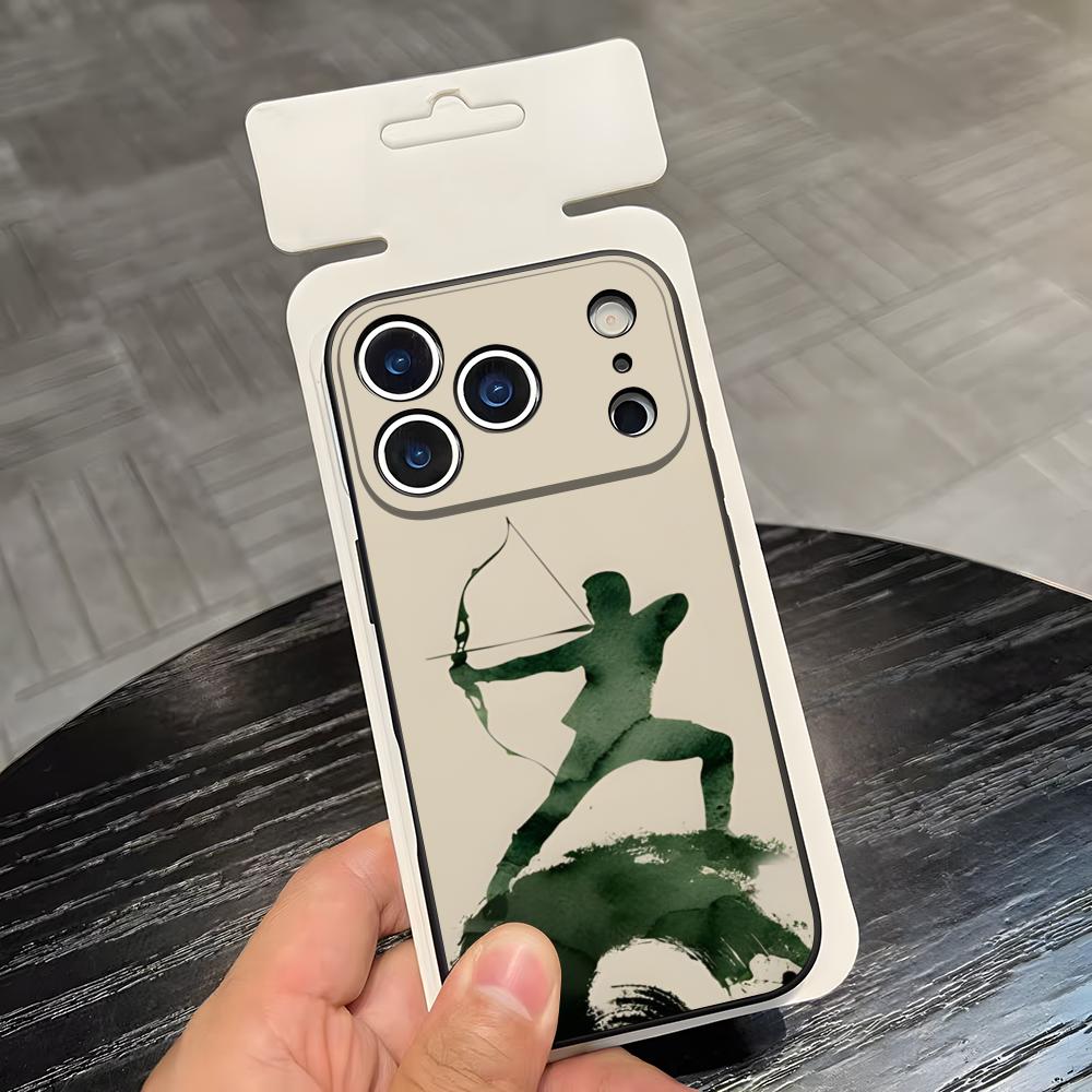Чехол для телефона "Спортивная стрельба из лука" для IPhone 17 Air 16 E Pro Max 15 14 13 Mini 12 Pro 11 Max Plus Черный Мягкий