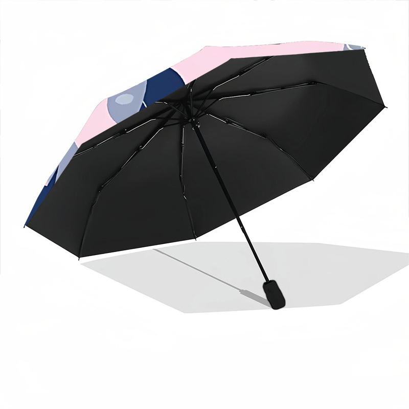 1pc Elephant Family Automatic Folding Umbrella - Compact 8-Rib Design, Durable Plastic & Iron, Lightweight for Outdoor Daily Use076