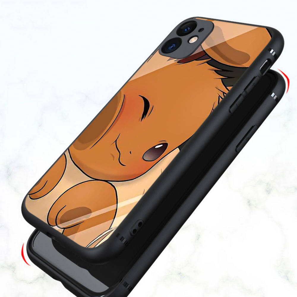 Чехол CT55 Eevee Pokemon для iPhone 16 15 Plus 14 13 12 11 Pro 8 7 6S 6 SE 5S X XR XS Max Realme C30 C33 C31 9I Huawei P30 черный мягкий чехол