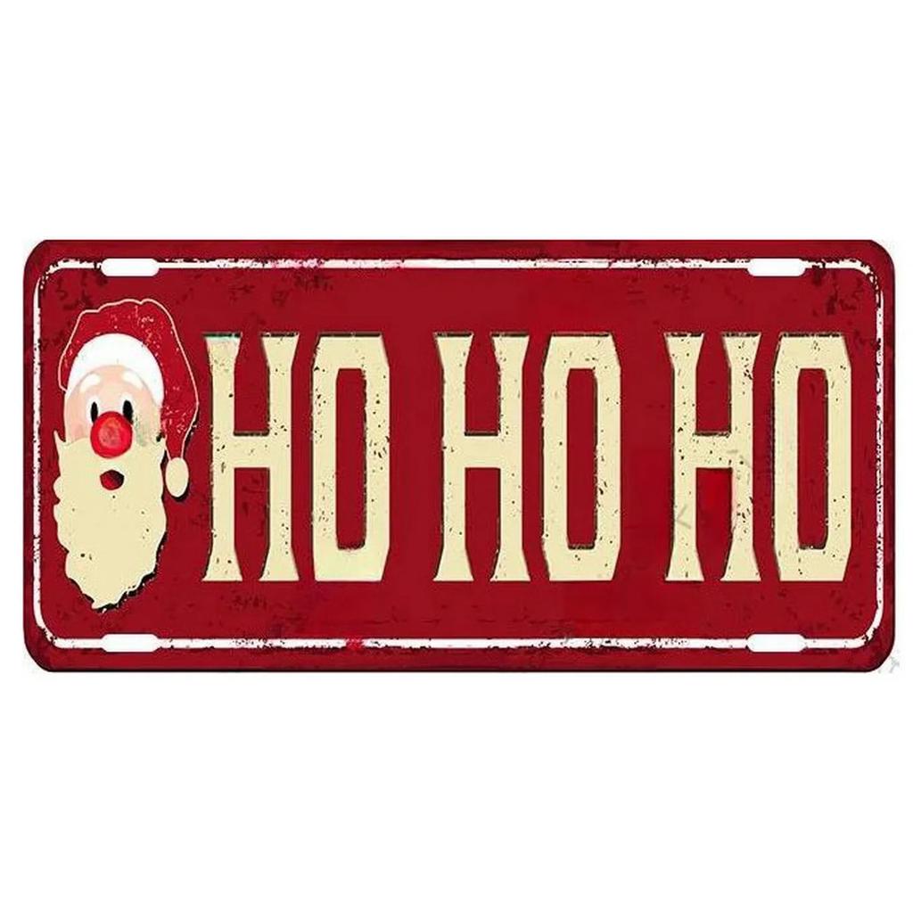 Christmas License Plate Metal Tin Signs for Wall Art Decoration Vintage Tags Metal Automotive Signs For Cafe Bar Club Garage Pub