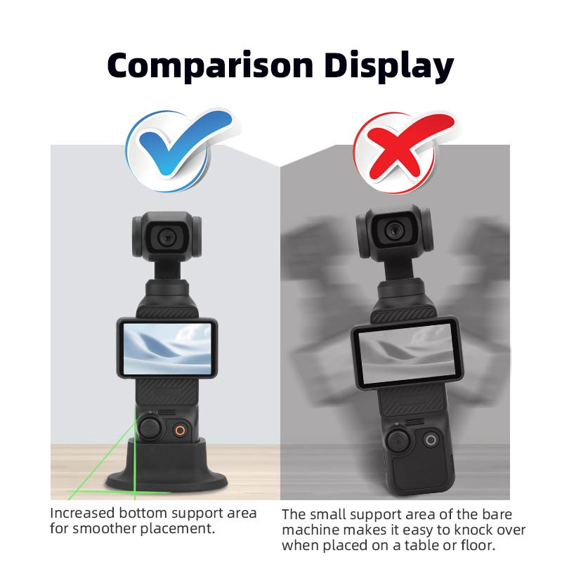 Portable Camera Mount Silicone Action Camera Gimbal Base Desktop Camera Stand Compatible?for OSMO Pocket 3 Camera