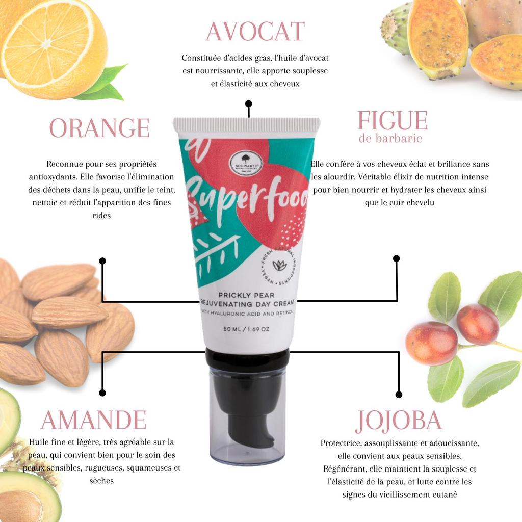 Дневной увлажняющий крем Superfood - Крем для лица против темных пятен, морщин и темных кругов вокруг глаз с гиалуроновой кислотой - Укрепляющий - 50 мл