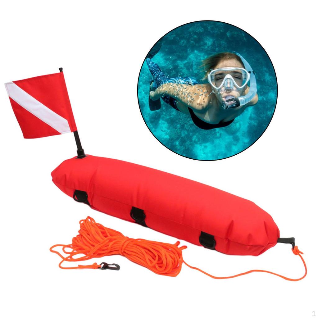 Buoy Float for Scuba Diving, Spearfishing, Snorkeling and Swimming - Dive Flag Rope
