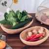 Anti-mosquito Hand-Woven Food Serving Tent Basket Tray Vegetable Bread Storage Basket Portable Outdoor Picnic Mesh Net Cover