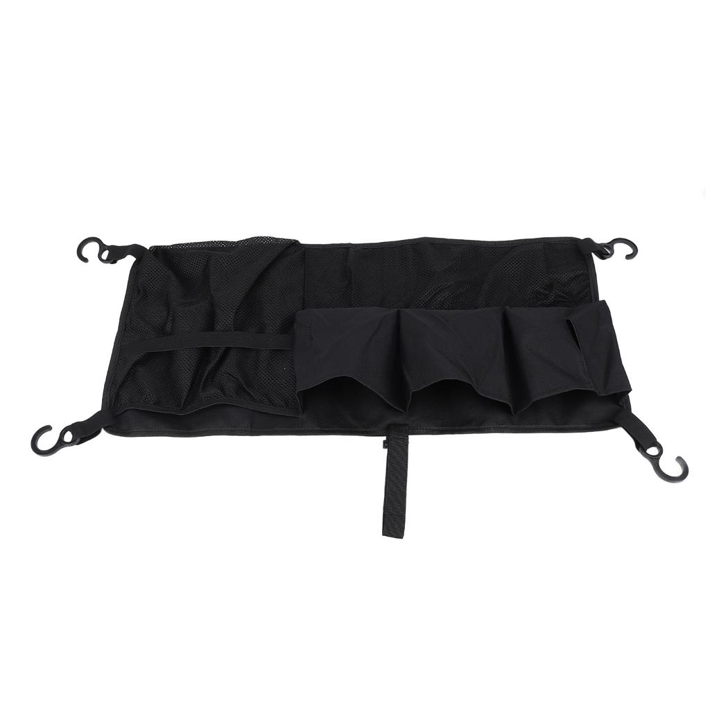 Camping Cart Side Storage Bag Oxford Cloth Multi Compartments Foldable Wagon Side Pocket Bag Black