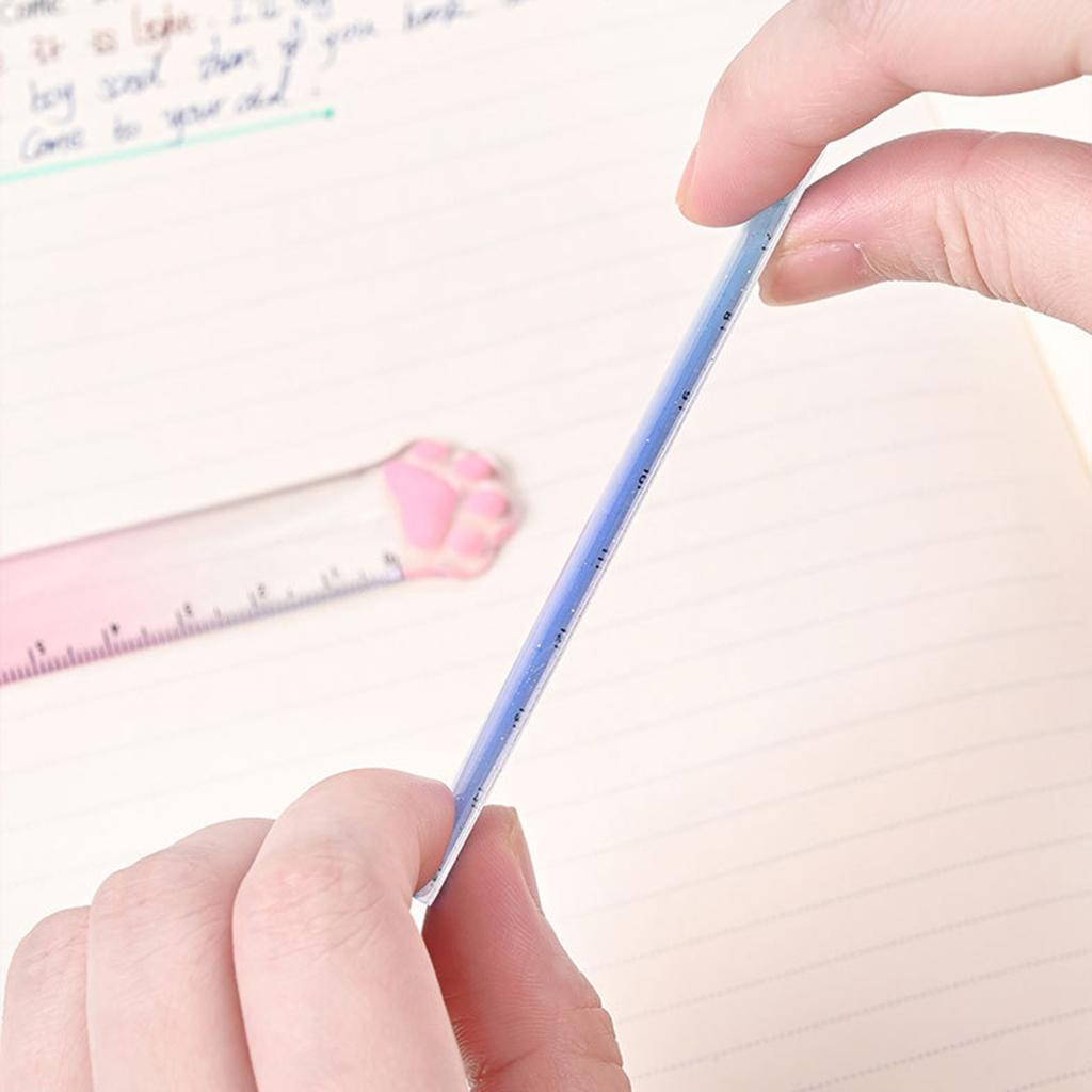 2 шт. линейка в виде кошачьей лапки, мультяшная линейка для рисования, пластиковая измерительная линейка, многофункциональная линейка для рисования, подарок для школьника